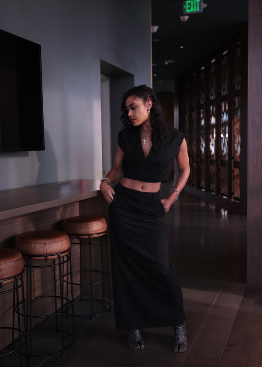 Muave Georgette Skirt Set – Tirumala Designers